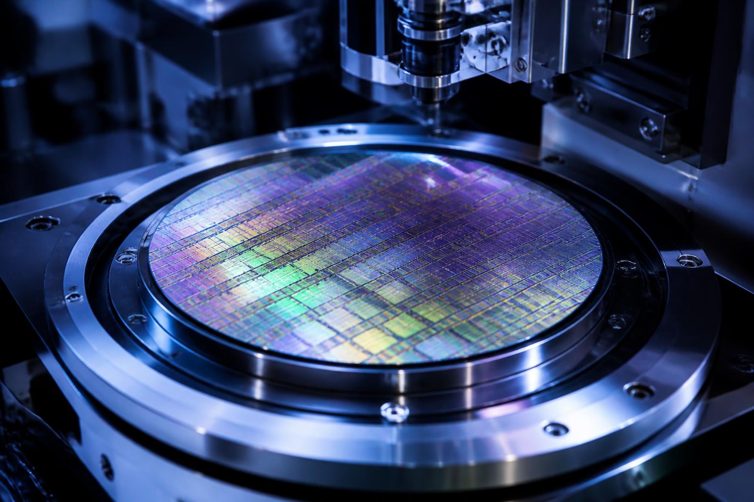 Silicon wafer held in a process chamber chuck